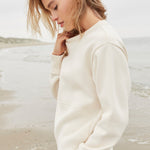 spring 2024 yaya sweatshirt with knit front panel style 01109050 Off White