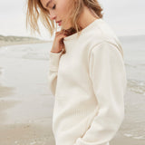 spring 2024 yaya sweatshirt with knit front panel style 01109050 Off White