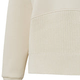 spring 2024 yaya sweatshirt with knit front panel style 01109050 Off White close up view