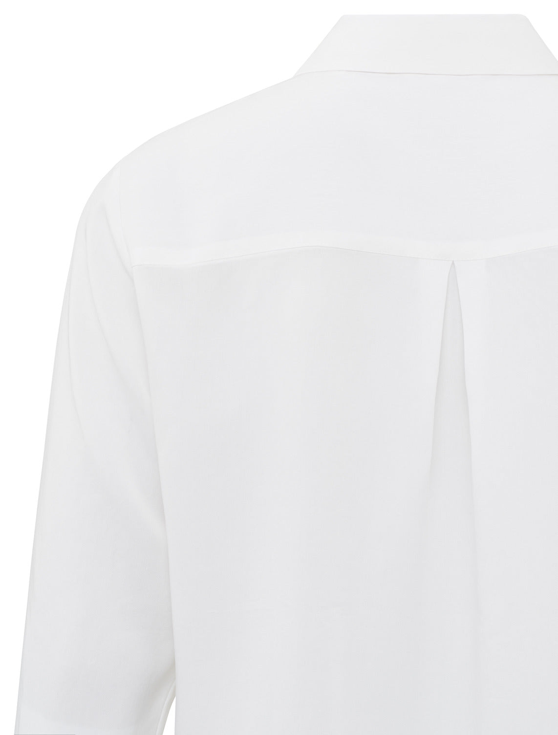 Spring 2024 Yaya soft poplin blouse in white classic basic button up back pleat detail
