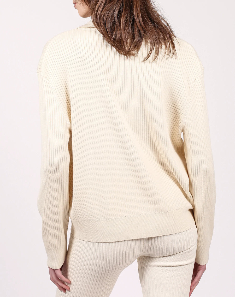 Ribbed Polo Sweater