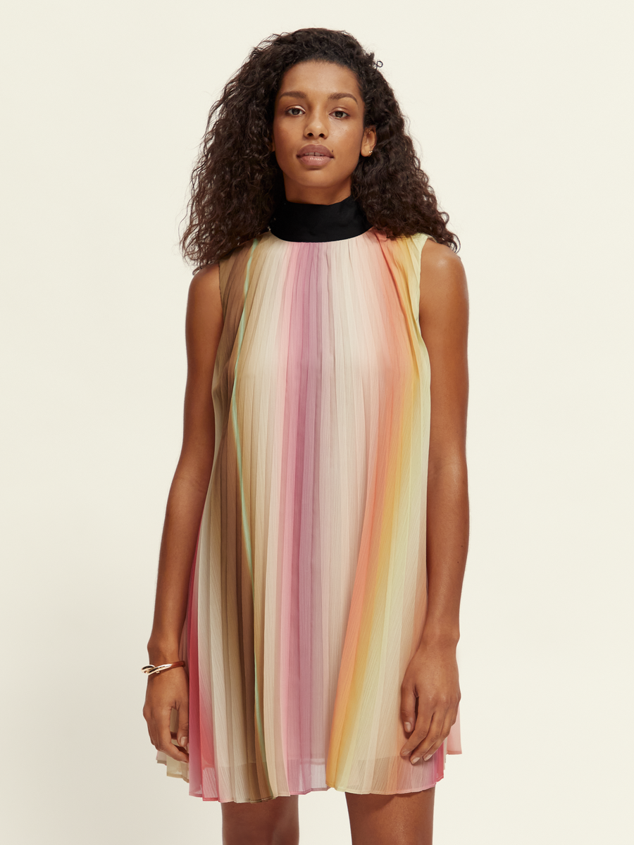 Pleated Mini Dress