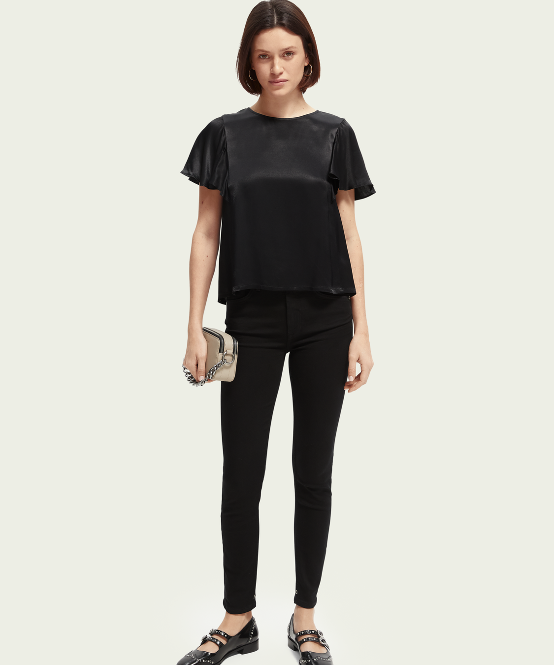 Top with flounce sleeves