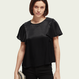 Top with flounce sleeves