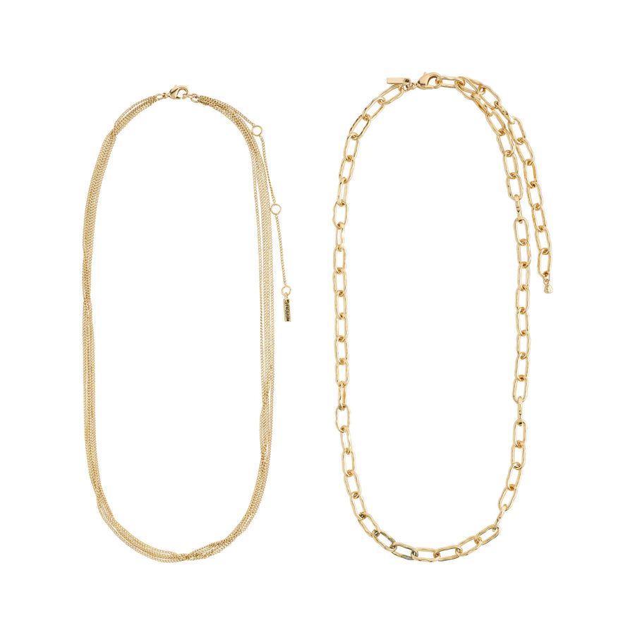 PAUSE recycled cable & curb chains necklace