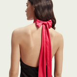 Midi Halter Dress with Scarf