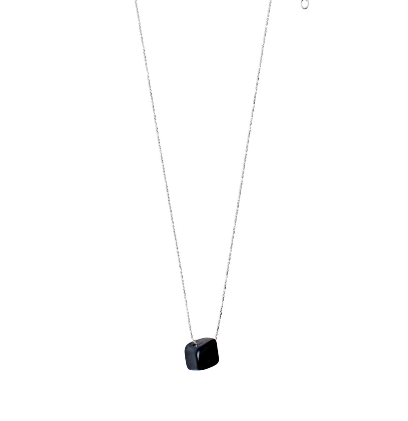 Root Chakra Necklace - Black Agate