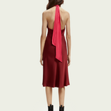 Midi Halter Dress with Scarf