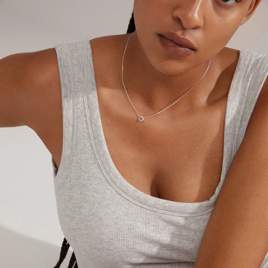 ROGUE recycled crystal halo necklace