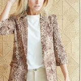 Printed Blazer 3/4 Sleeve