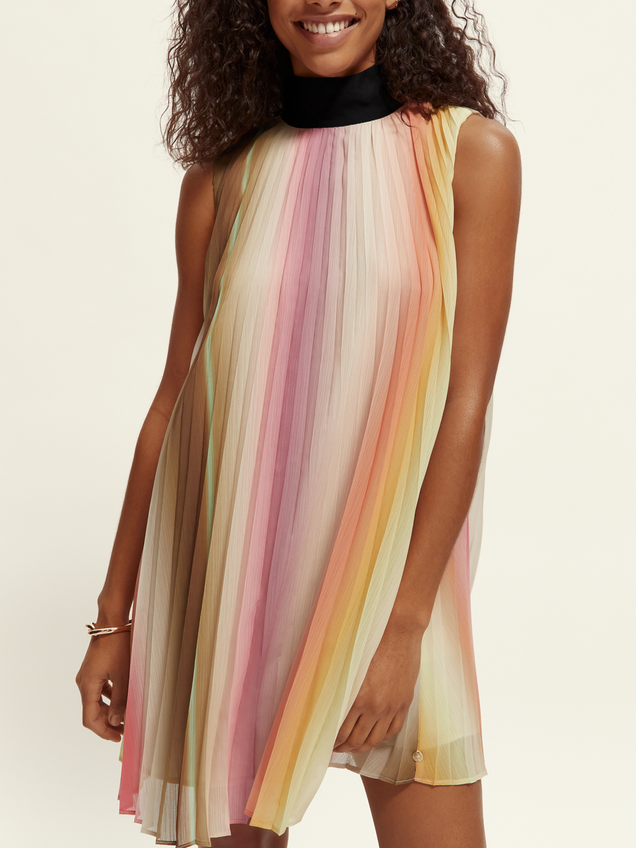 Pleated Mini Dress