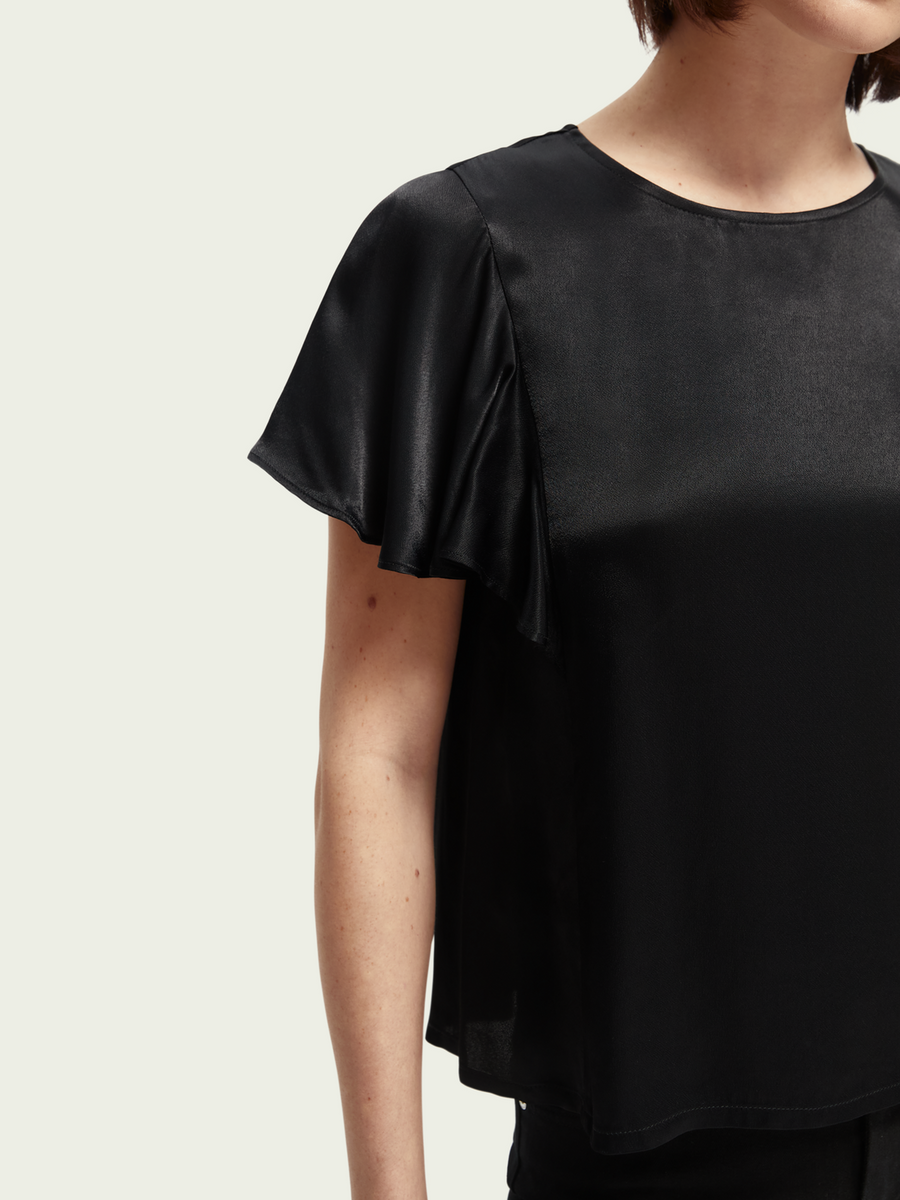 Top with flounce sleeves