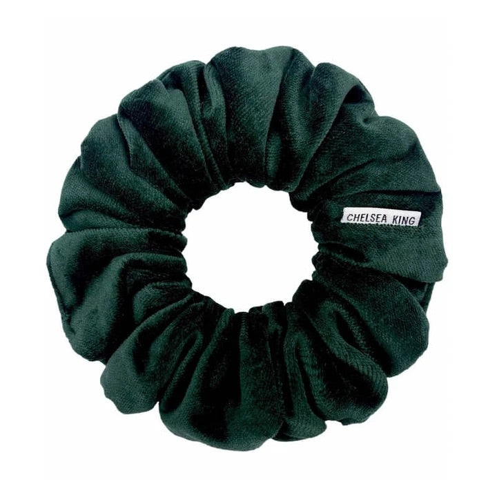 NATURAL VELVET EMERALD SCRUNCHIE - CLASSIC