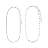 PAUSE recycled cable & curb chains necklace