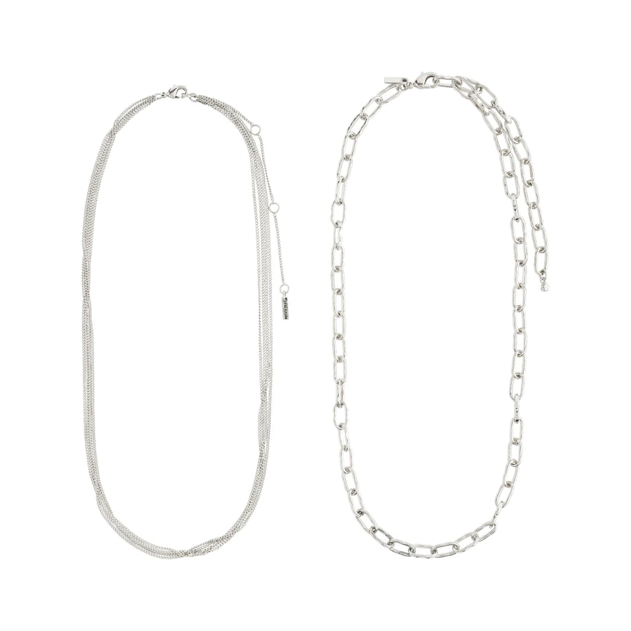 PAUSE recycled cable & curb chains necklace