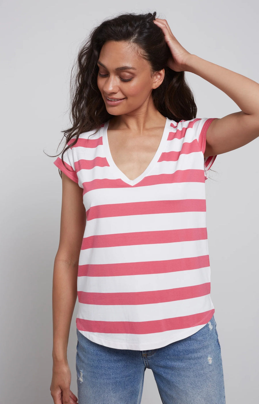 Stripe V-Neck T-Shirt