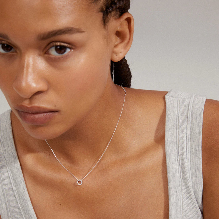 Rogue recycled crystal halo necklace