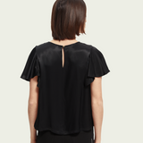 Top with flounce sleeves