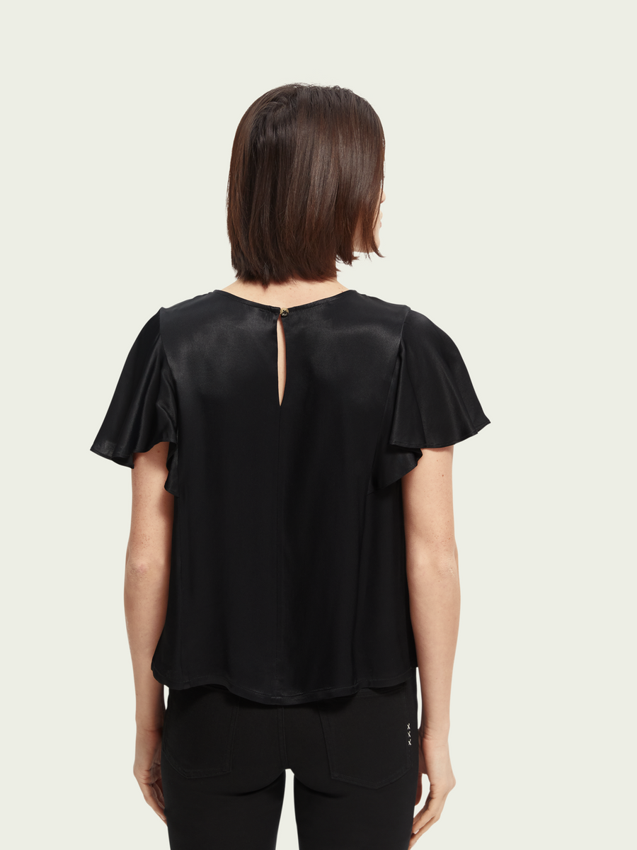 Top with flounce sleeves