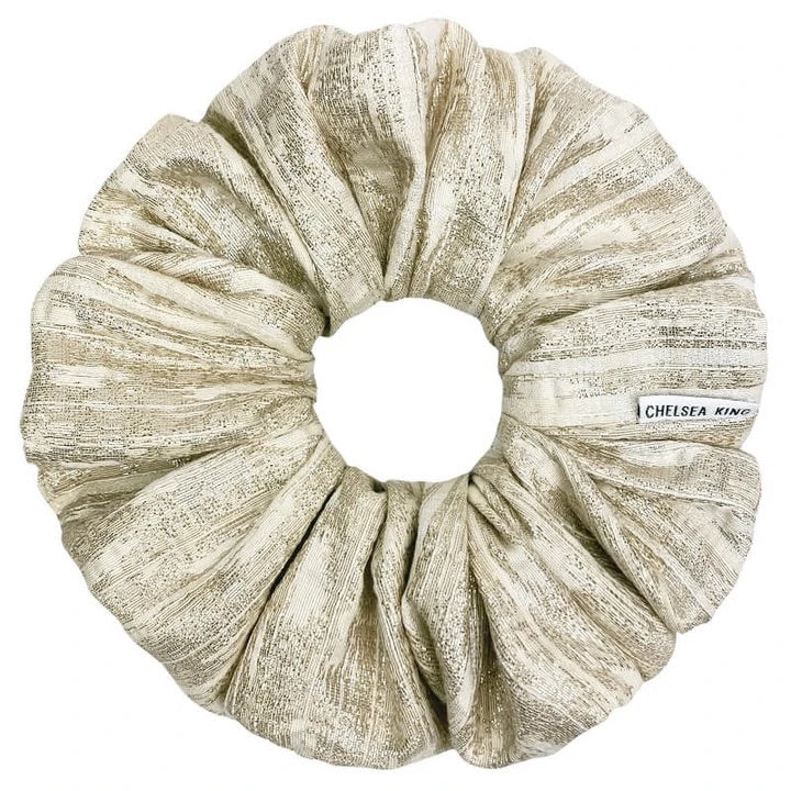 PARELLA GOLD JACQUARD SCRUNCHIE - OVERSIZED