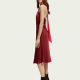 Midi Halter Dress with Scarf