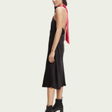 Midi Halter Dress with Scarf